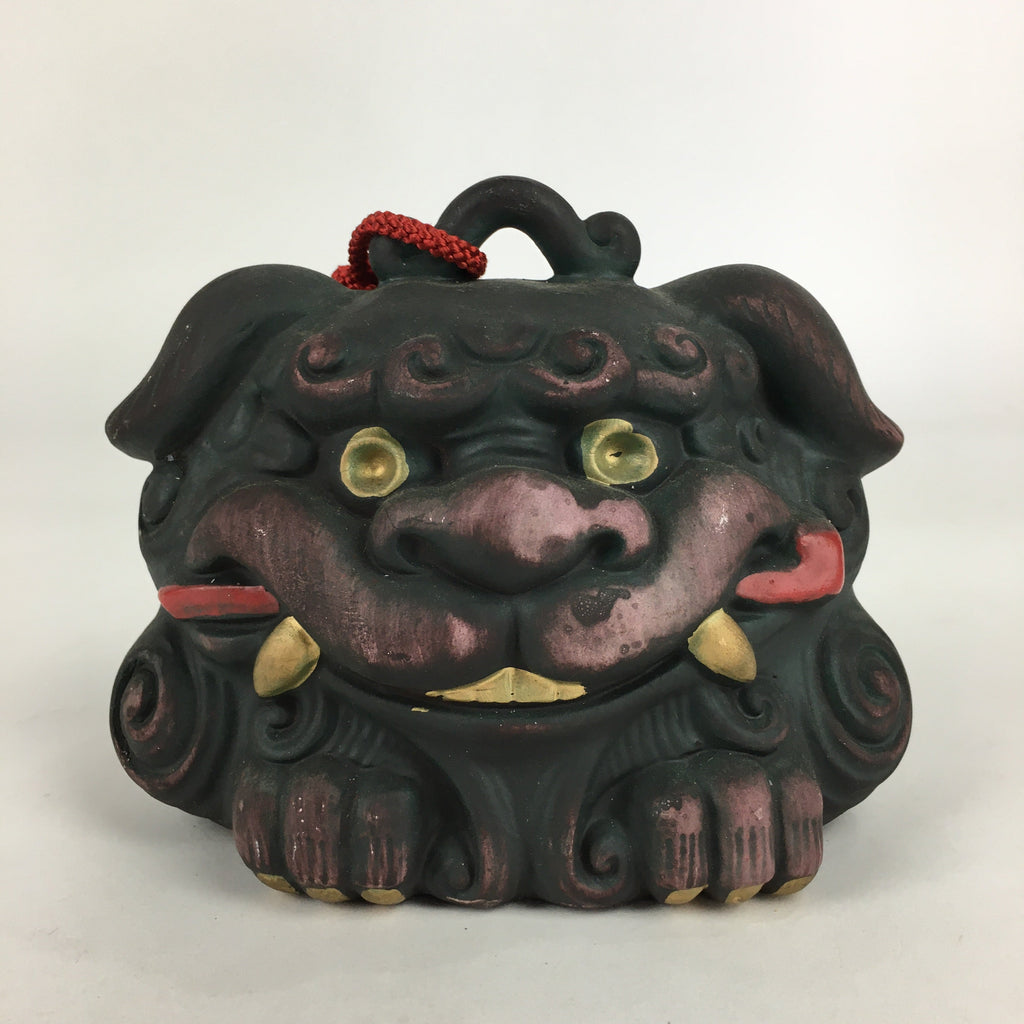 Japanese Clay Bell Vtg Dorei Ceramic Doll Amulet Guardian Dog DR392