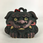 Japanese Clay Bell Vtg Dorei Ceramic Doll Amulet Guardian Dog DR392