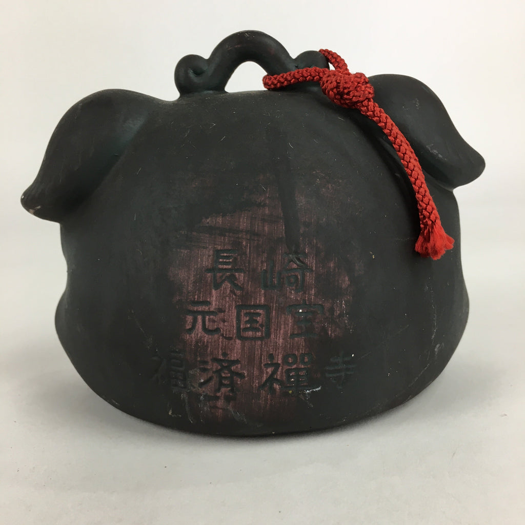 Japanese Clay Bell Vtg Dorei Ceramic Doll Amulet Guardian Dog DR392