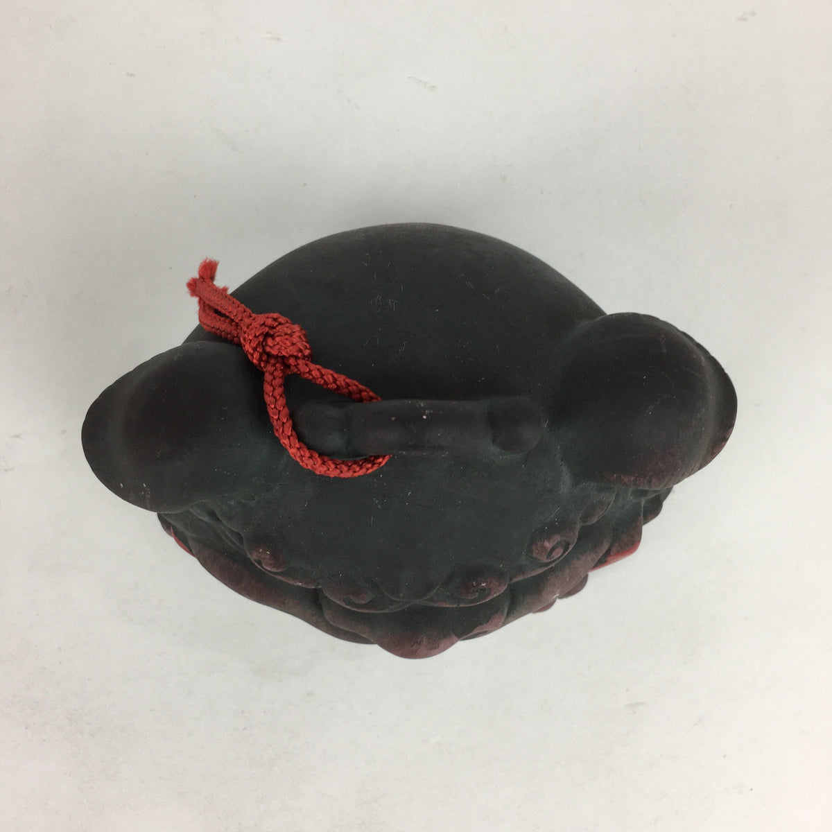 Japanese Clay Bell Vtg Dorei Ceramic Doll Amulet Guardian Dog DR392