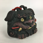 Japanese Clay Bell Vtg Dorei Ceramic Doll Amulet Guardian Dog DR392