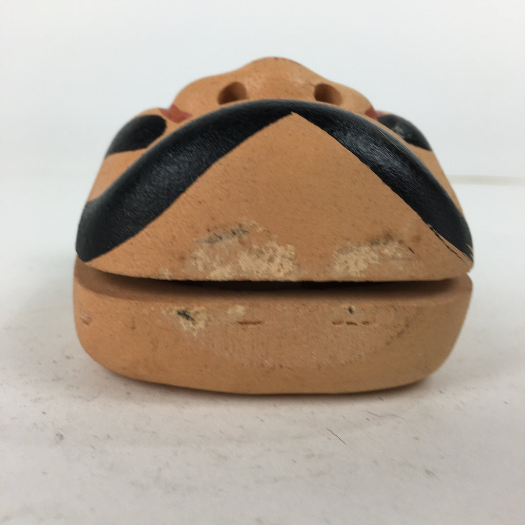 Japanese Clay Bell Vtg Dorei Ceramic Doll Amulet Hibakojinkagura Face DR369