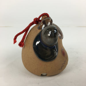 Japanese Clay Bell Vtg Dorei Ceramic Doll Amulet Japanese Zodiac Cow DR363