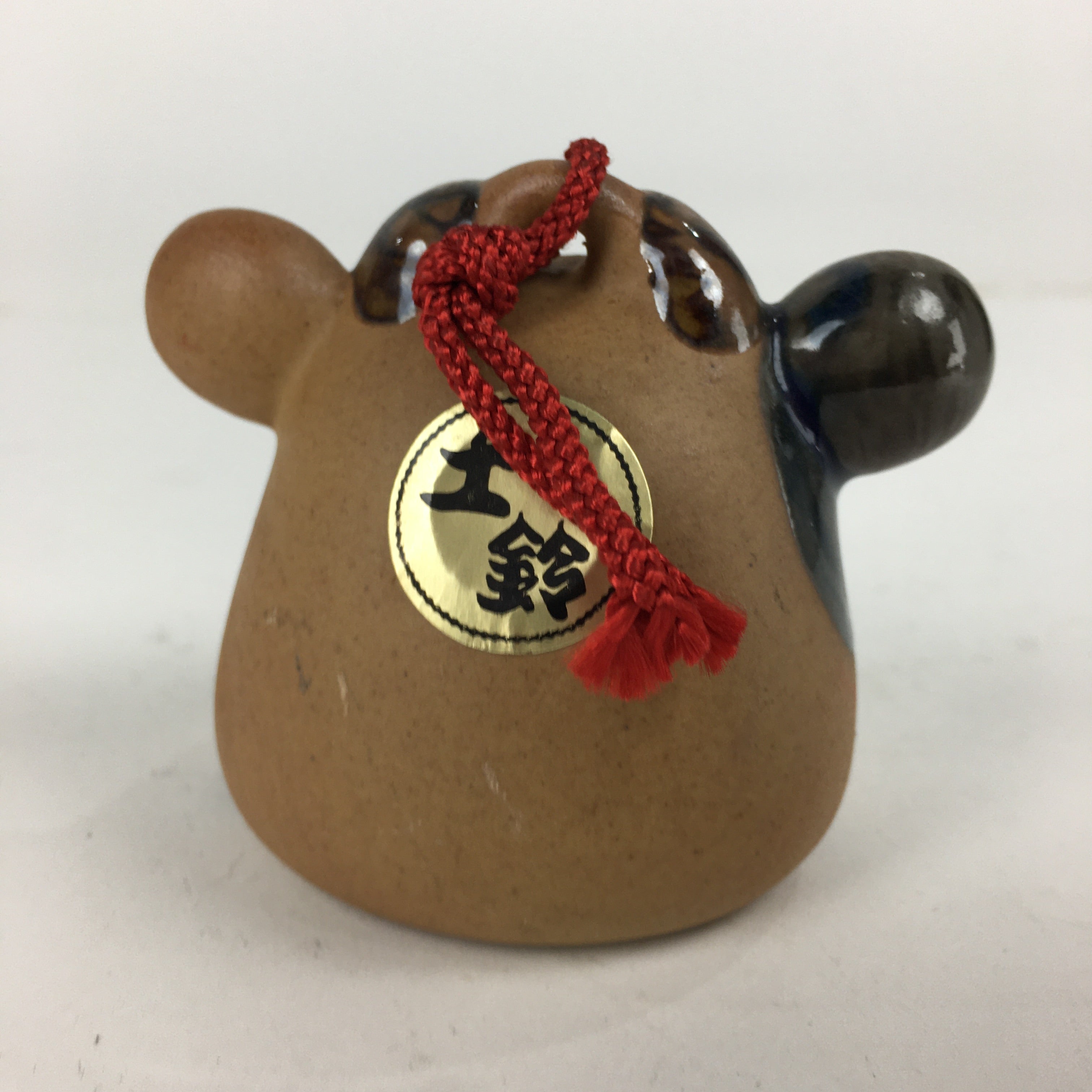 Japanese Clay Bell Vtg Dorei Ceramic Doll Amulet Japanese Zodiac Cow DR363