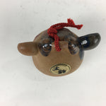 Japanese Clay Bell Vtg Dorei Ceramic Doll Amulet Japanese Zodiac Cow DR363