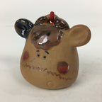 Japanese Clay Bell Vtg Dorei Ceramic Doll Amulet Japanese Zodiac Cow DR363