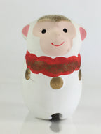 Japanese Clay Bell Vtg Dorei Ceramic Doll Amulet Japanese Zodiac Monkey DR406