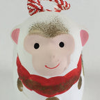Japanese Clay Bell Vtg Dorei Ceramic Doll Amulet Japanese Zodiac Monkey DR406