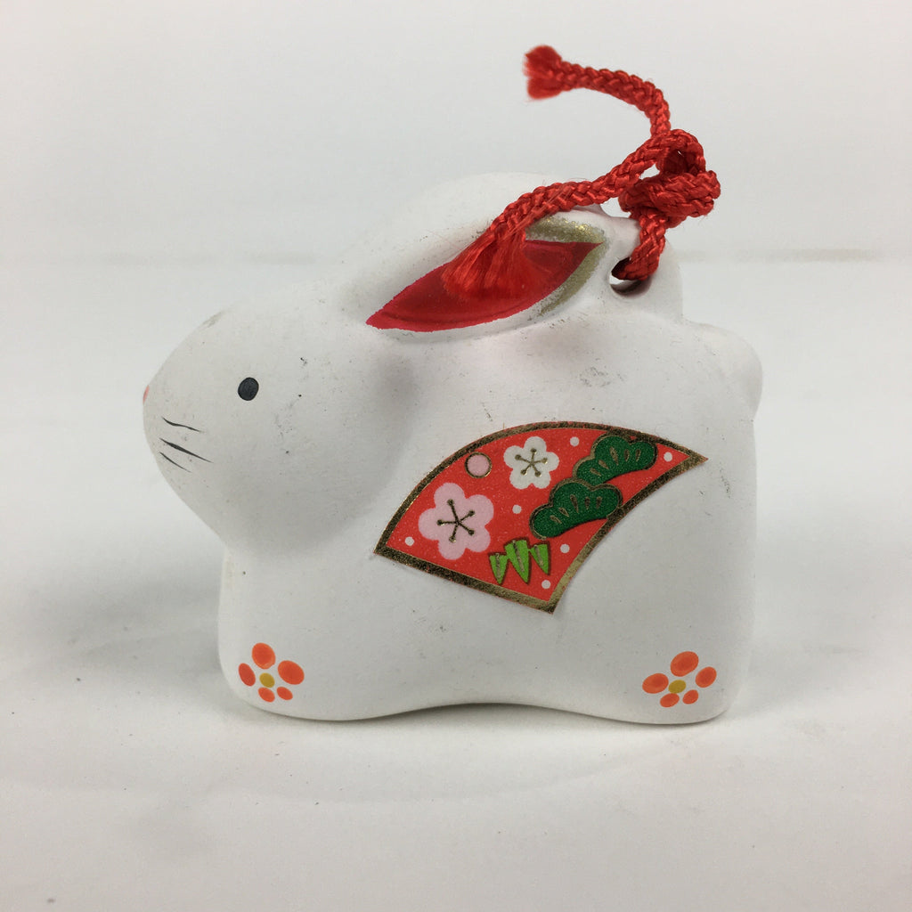Japanese Clay Bell Vtg Dorei Ceramic Doll Amulet Japanese Zodiac Rabbit DR340