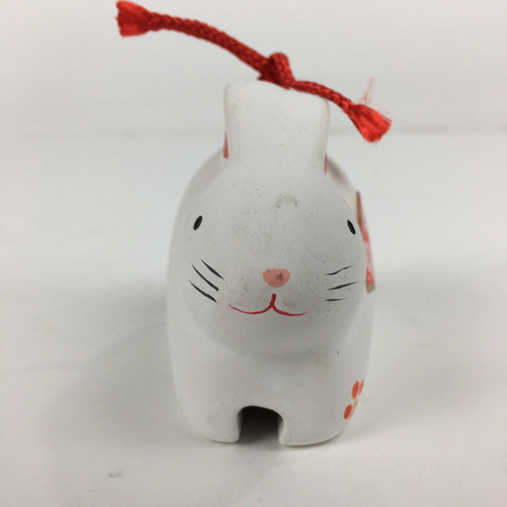 Japanese Clay Bell Vtg Dorei Ceramic Doll Amulet Japanese Zodiac Rabbit DR340