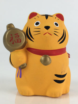Japanese Clay Bell Vtg Dorei Ceramic Doll Amulet Japanese Zodiac Tiger DR413