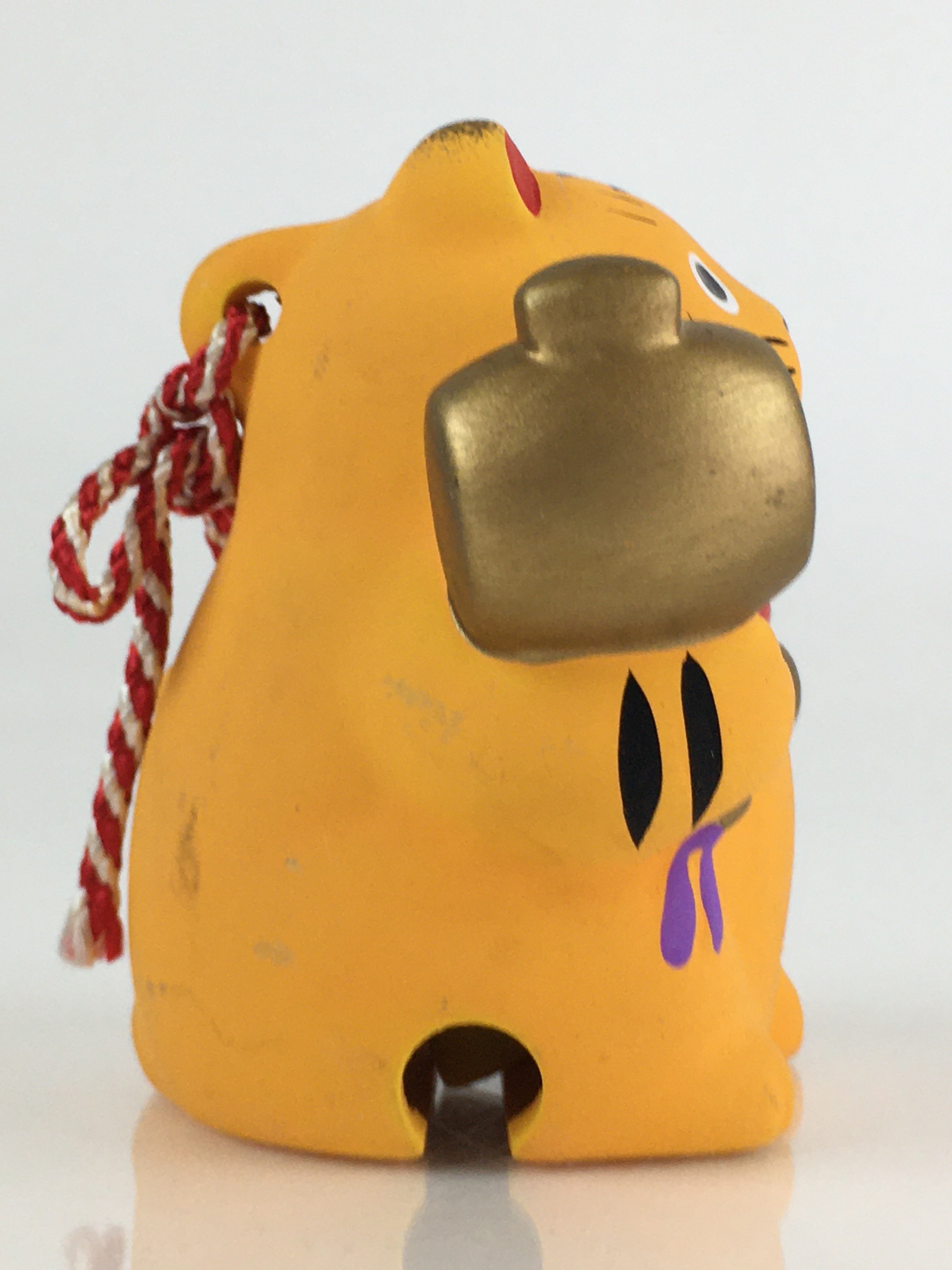 Japanese Clay Bell Vtg Dorei Ceramic Doll Amulet Japanese Zodiac Tiger DR413