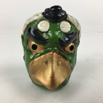 Japanese Clay Bell Vtg Dorei Ceramic Doll Amulet Kappa Specter Green DR362