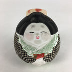 Japanese Clay Bell Vtg Dorei Ceramic Doll Amulet Kimono Lady DR401