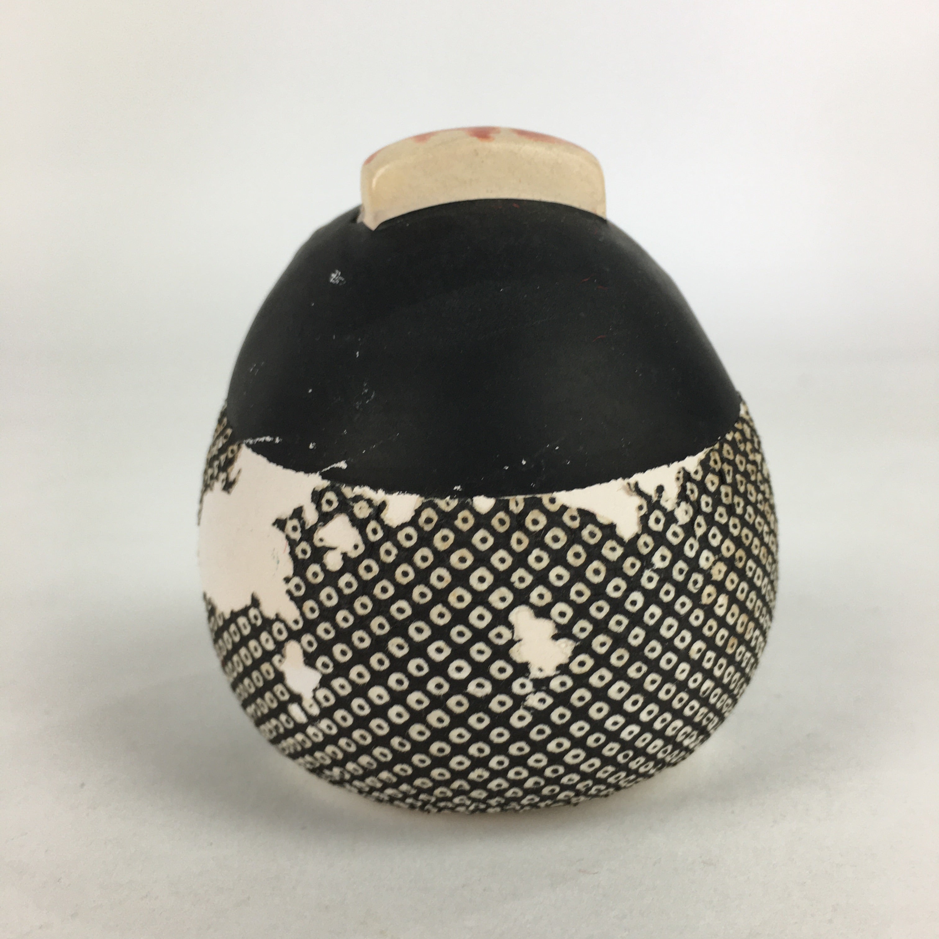 Japanese Clay Bell Vtg Dorei Ceramic Doll Amulet Kimono Lady DR401