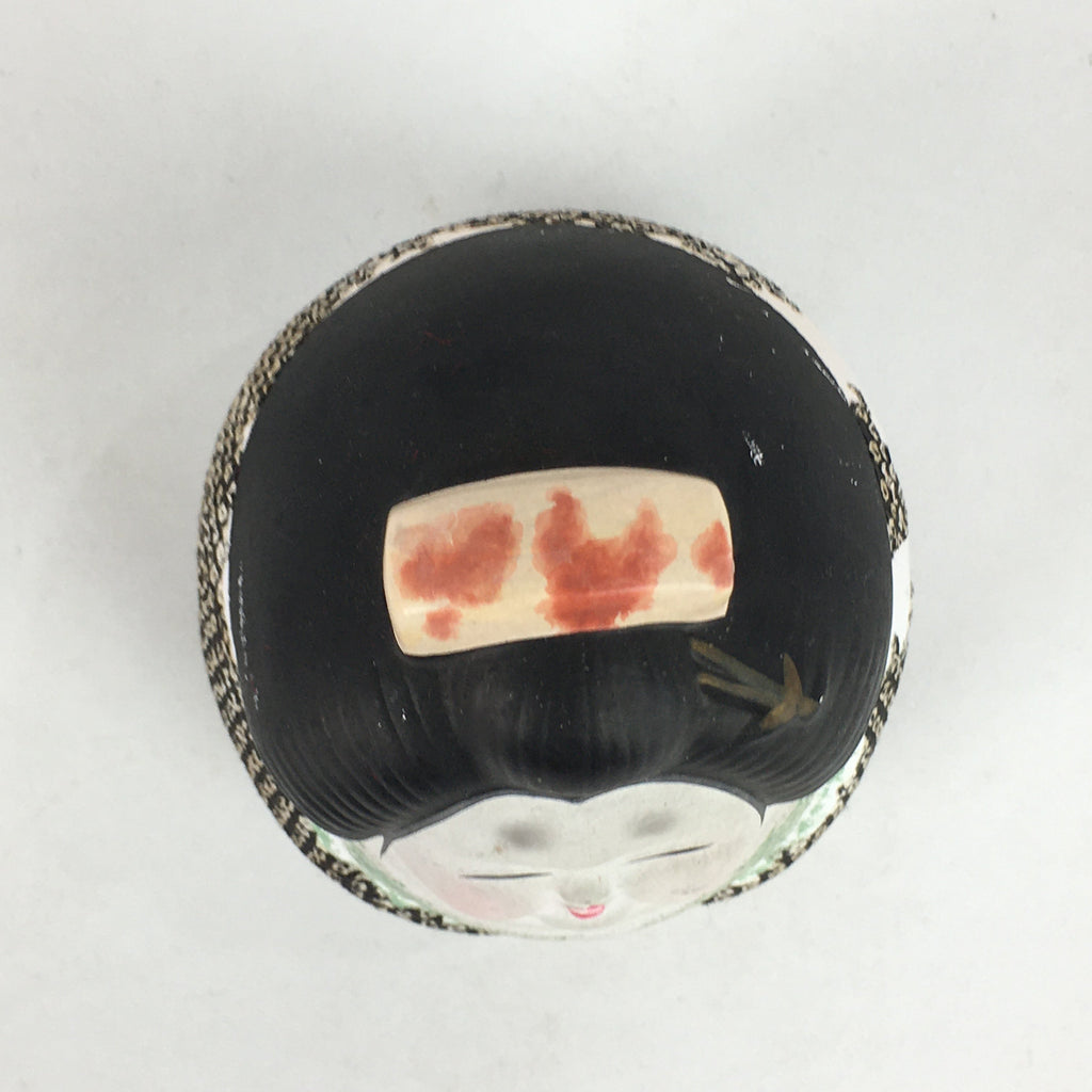 Japanese Clay Bell Vtg Dorei Ceramic Doll Amulet Kimono Lady DR401