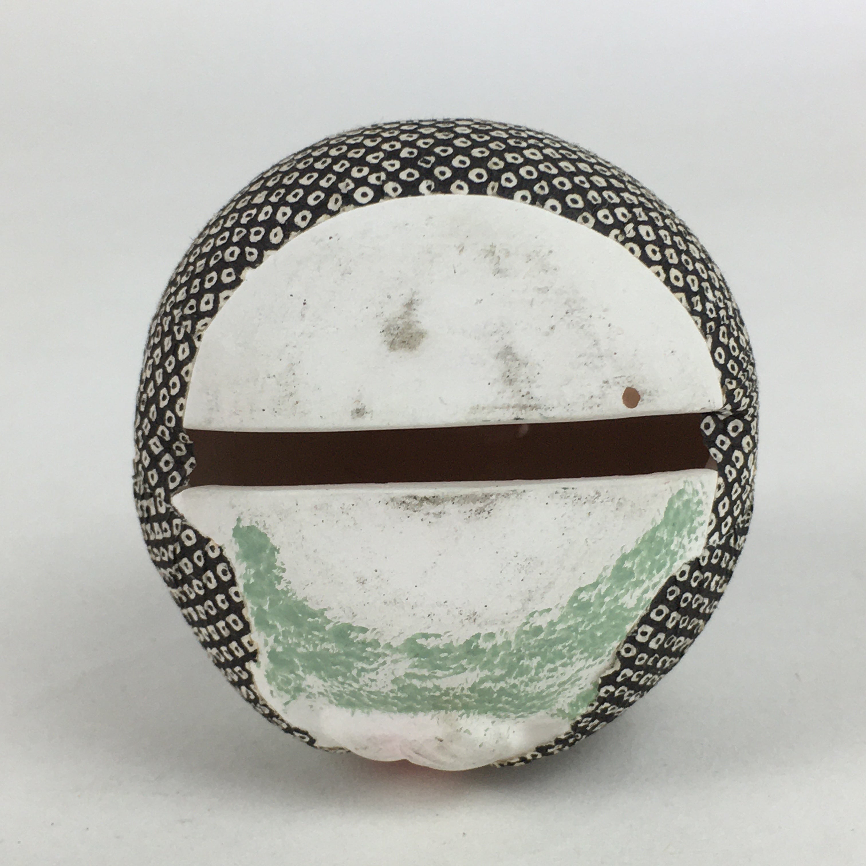 Japanese Clay Bell Vtg Dorei Ceramic Doll Amulet Kimono Lady DR401