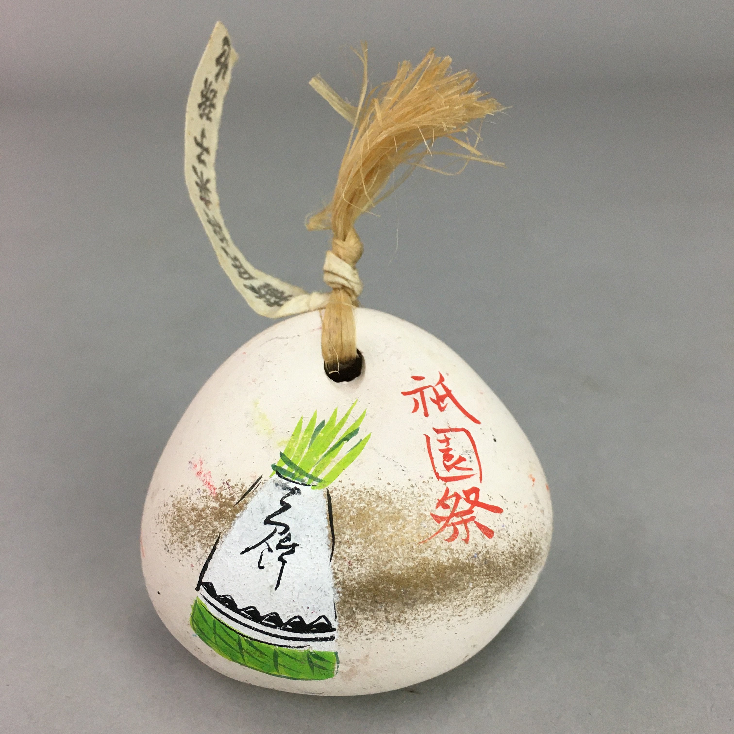 Japanese Clay Bell Vtg Dorei Ceramic Doll Amulet Kyoto Gion Festival DR239