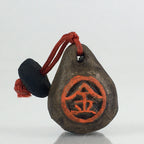Japanese Clay Bell Vtg Dorei Ceramic Doll Amulet Money Luck Charm DR414