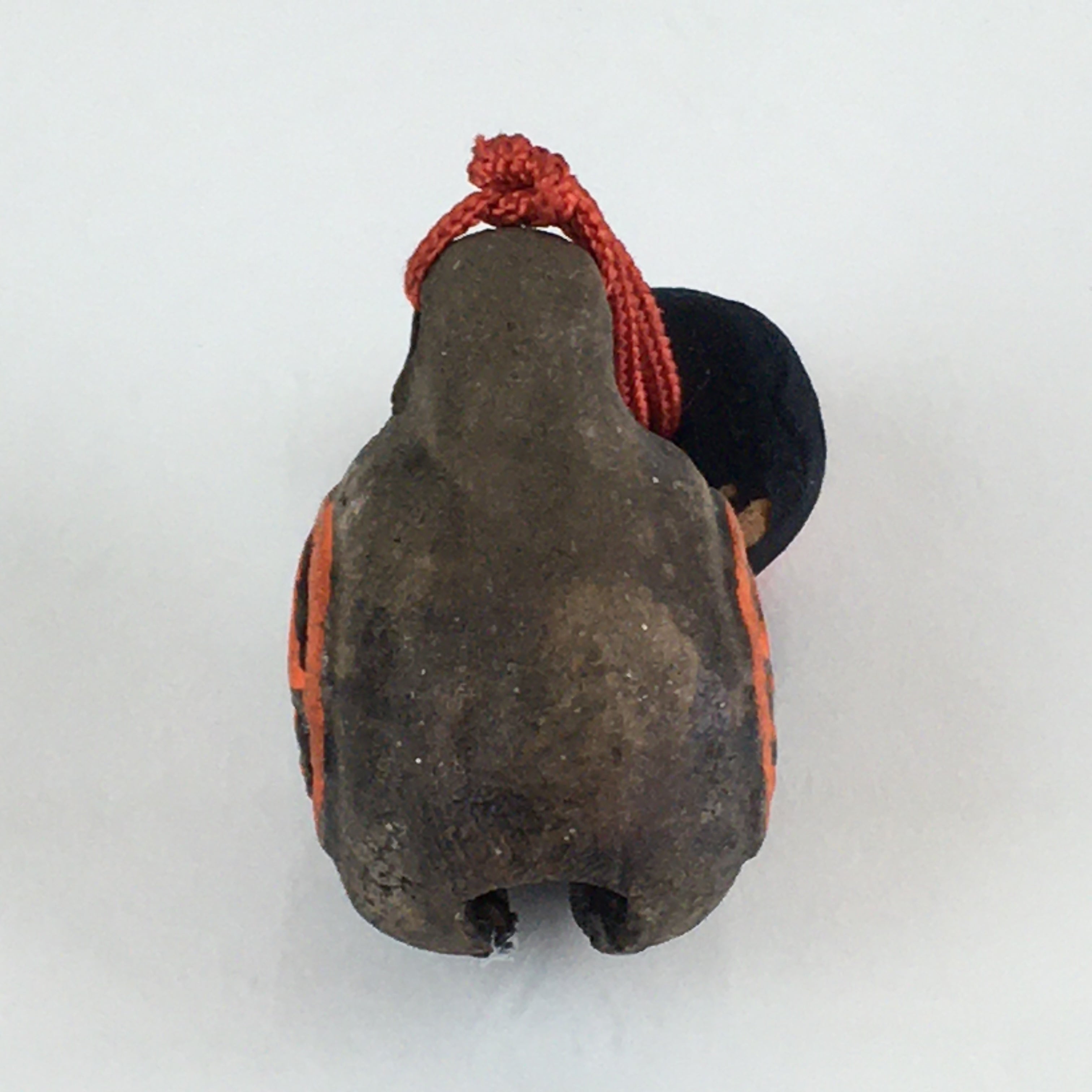 Japanese Clay Bell Vtg Dorei Ceramic Doll Amulet Money Luck Charm DR414