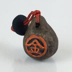 Japanese Clay Bell Vtg Dorei Ceramic Doll Amulet Money Luck Charm DR414