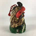 Japanese Clay Bell Vtg Dorei Ceramic Doll Amulet Namahage Demon DR404