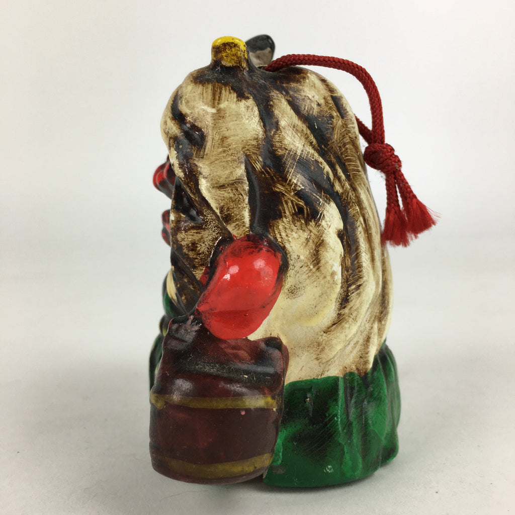 Japanese Clay Bell Vtg Dorei Ceramic Doll Amulet Namahage Demon DR404