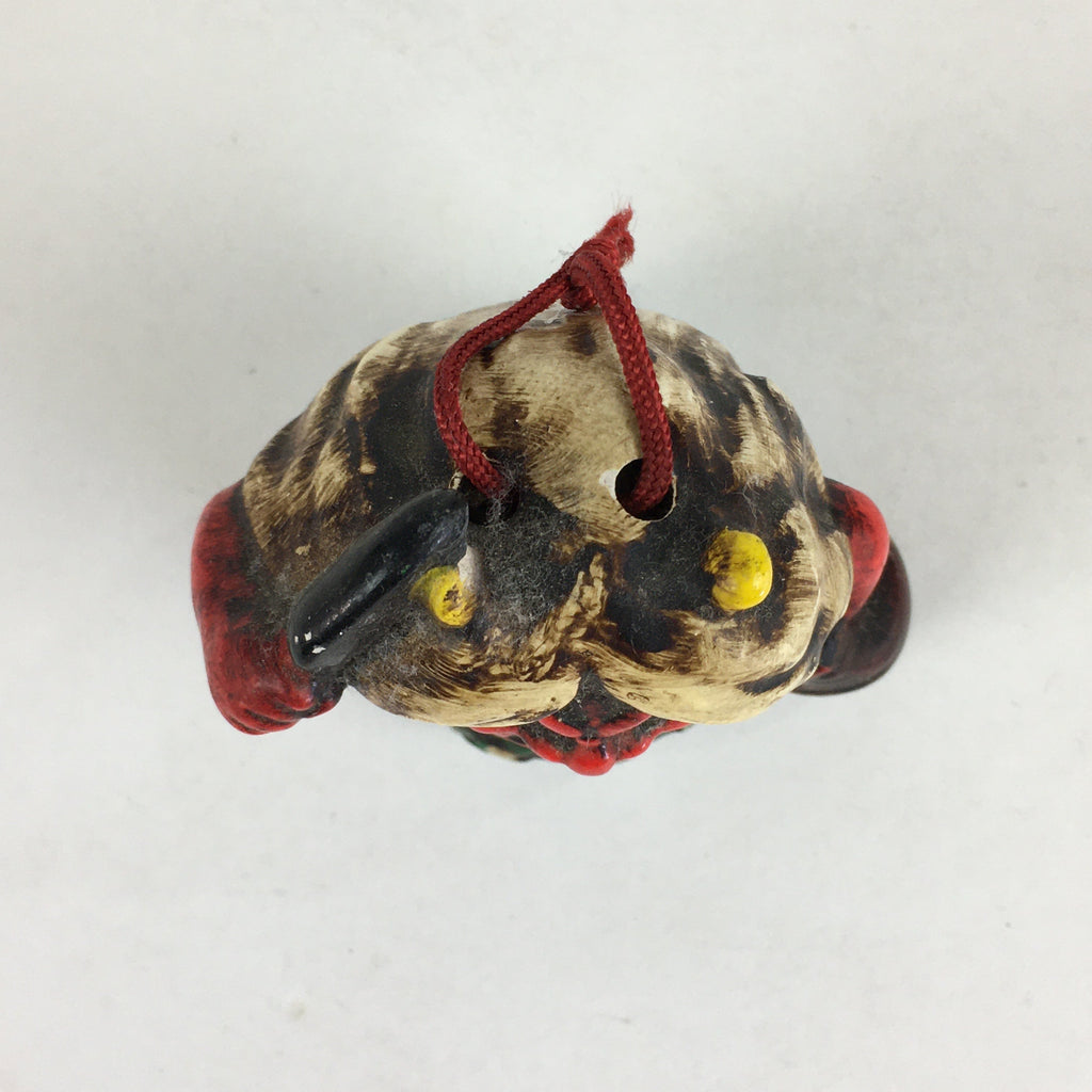 Japanese Clay Bell Vtg Dorei Ceramic Doll Amulet Namahage Demon DR404