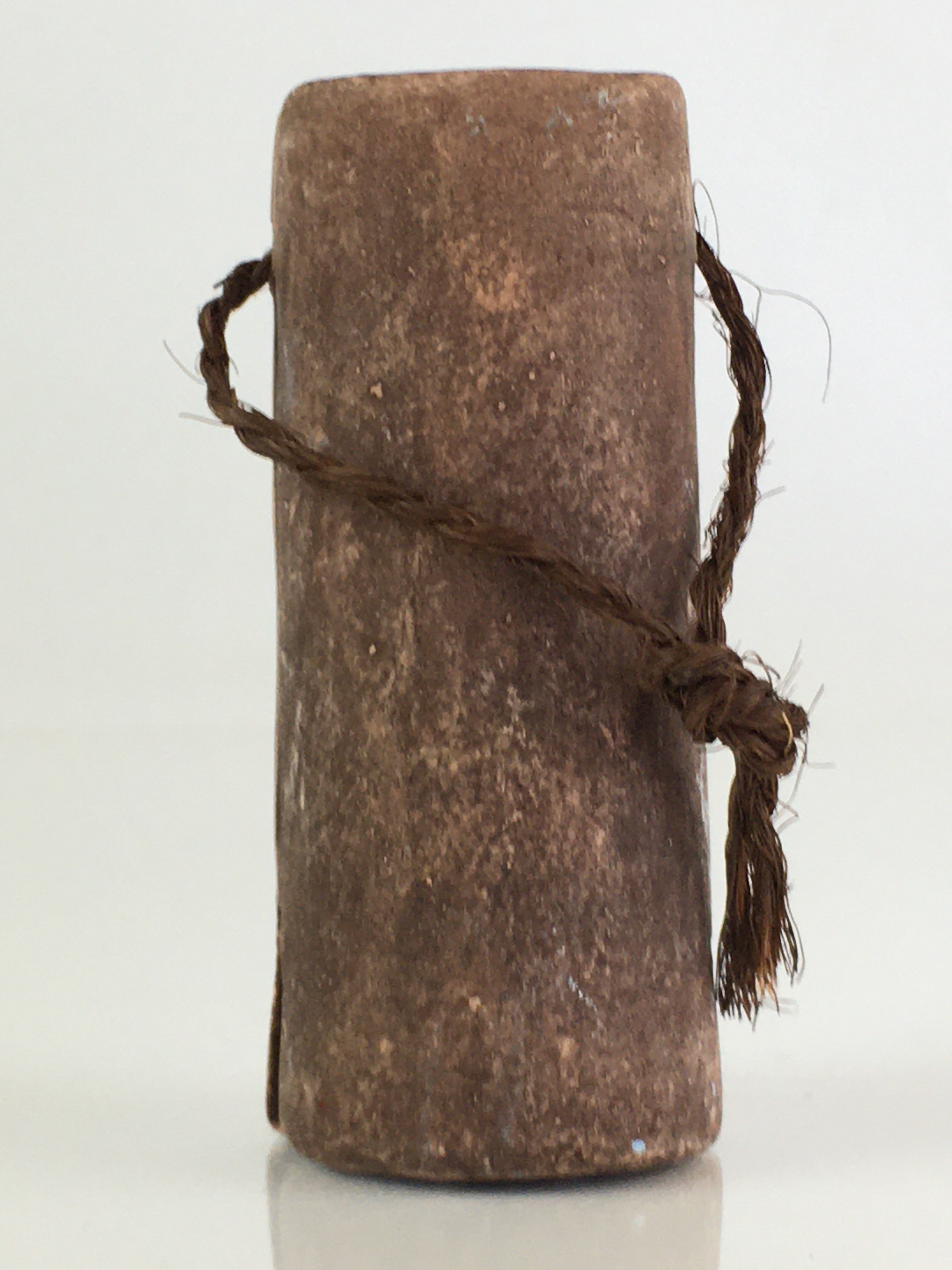 Japanese Clay Bell Vtg Dorei Ceramic Doll Amulet Orchid Flower DR408