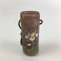 Japanese Clay Bell Vtg Dorei Ceramic Doll Amulet Orchid Flower DR408