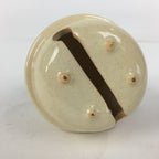 Japanese Clay Bell Vtg Dorei Ceramic Doll Amulet Red Bamboo White DR349