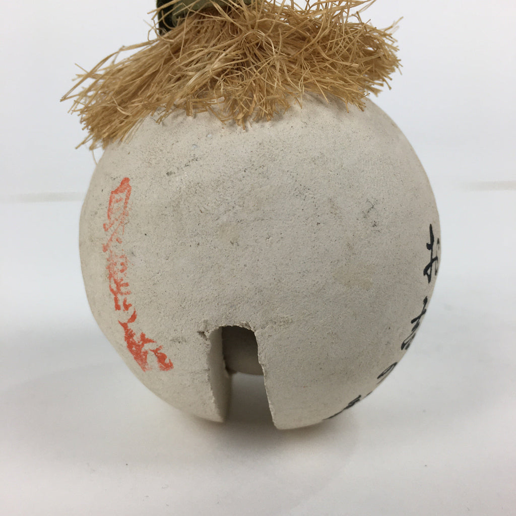 Japanese Clay Bell Vtg Dorei Ceramic Doll Amulet Shimoda port Traditional DR348
