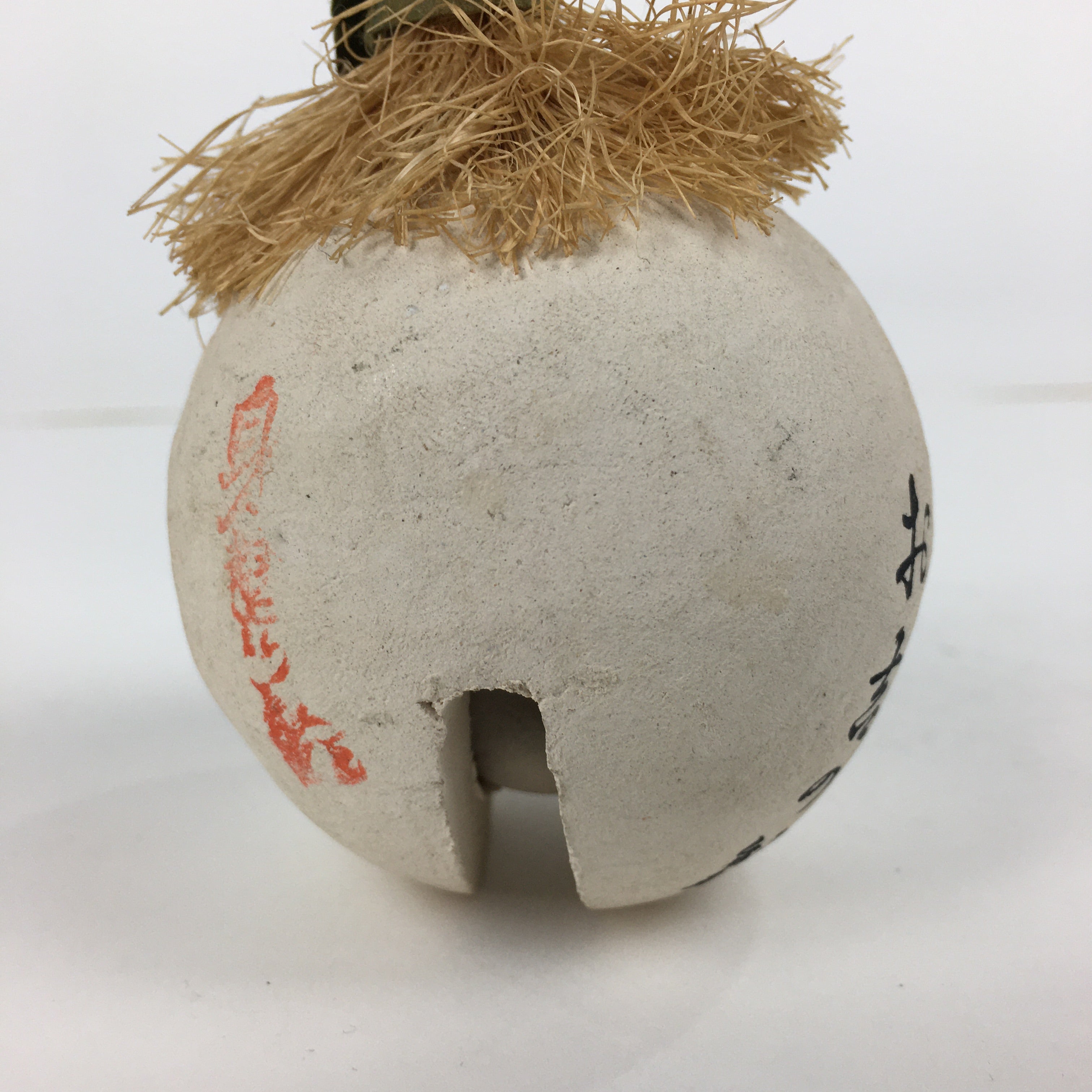 Japanese Clay Bell Vtg Dorei Ceramic Doll Amulet Shimoda port Traditional DR348