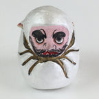Japanese Clay Bell Vtg Dorei Ceramic Doll Amulet White Daruma DR409