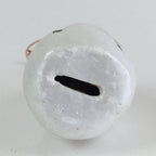 Japanese Clay Bell Vtg Dorei Ceramic Doll Amulet White Daruma DR409
