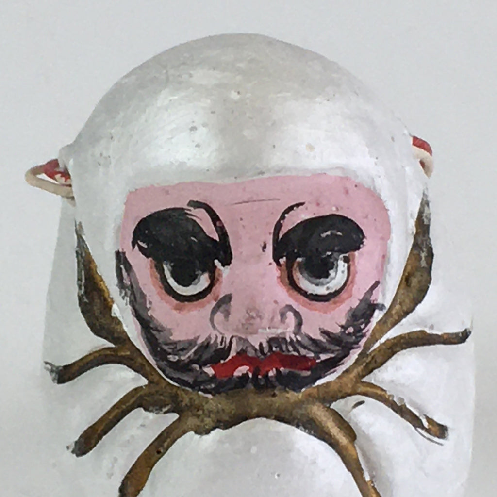 Japanese Clay Bell Vtg Dorei Ceramic Doll Amulet White Daruma DR409