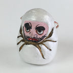 Japanese Clay Bell Vtg Dorei Ceramic Doll Amulet White Daruma DR409