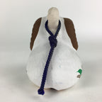 Japanese Clay Bell Vtg Dorei Ceramic Doll Amulet Zodiac Sheep White DR373