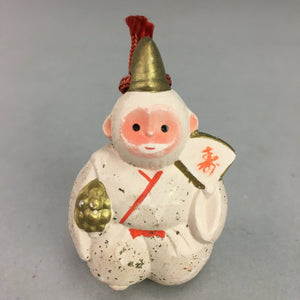 Japanese Clay Bell Vtg Dorei Ceramic Doll Beige Zodiac Monkey DR264