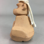 Japanese Clay Bell Vtg Dorei Ceramic Doll Brown Zodiac Monkey Shinto DR272