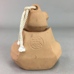 Japanese Clay Bell Vtg Dorei Ceramic Doll Brown Zodiac Monkey Shinto DR272