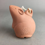 Japanese Clay Bell Vtg Dorei Ceramic Doll Brown Zodiac Mouse Shinto DR305