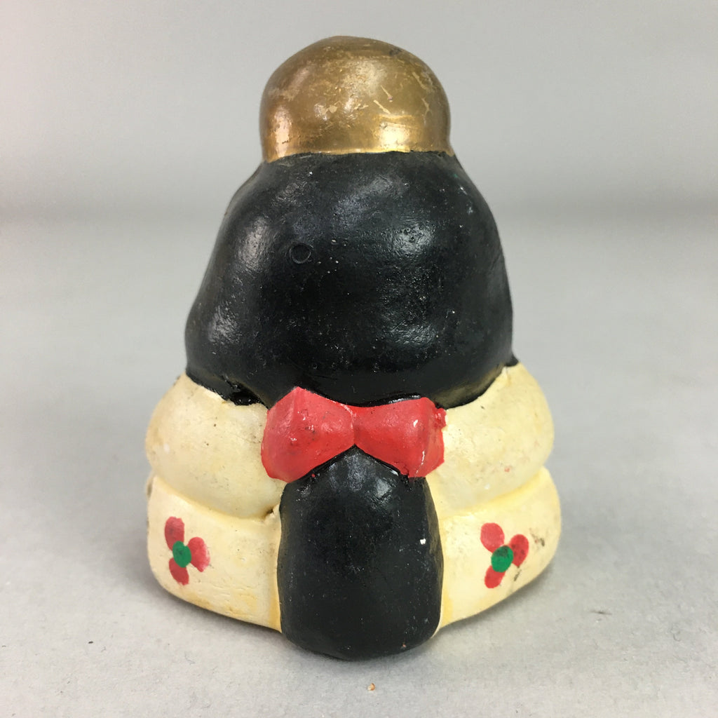 Japanese Clay Bell Vtg Dorei Ceramic Doll Hina Doll Kimono Empress DR236