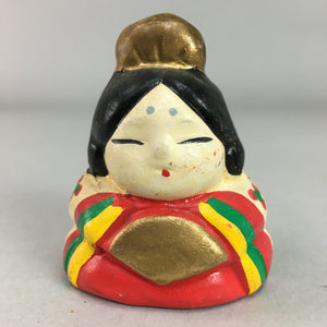 Japanese Clay Bell Vtg Dorei Ceramic Doll Hina Doll Kimono Empress DR236