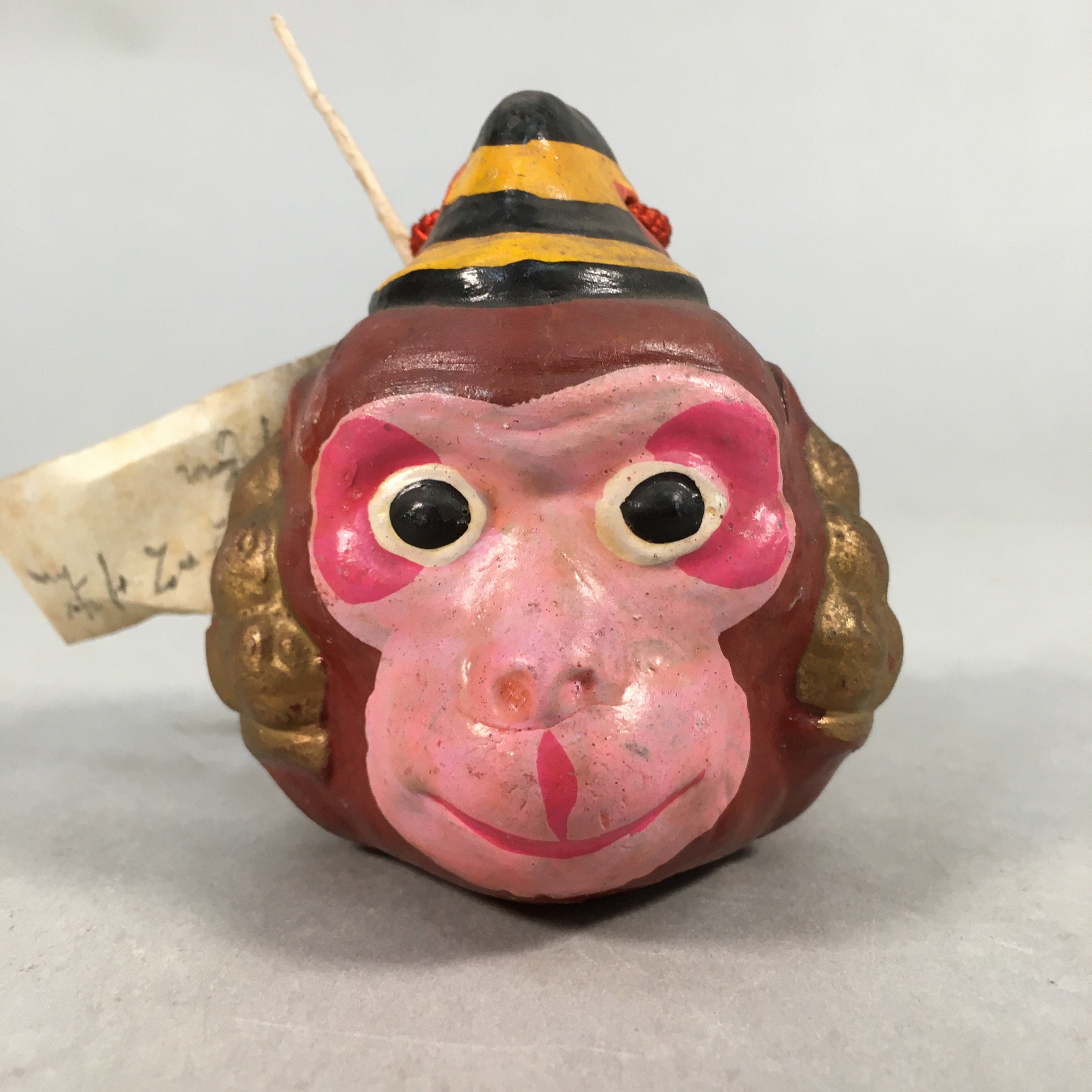 Japanese Clay Bell Vtg Dorei Ceramic Doll Monkey Zodiac Izumo DR311
