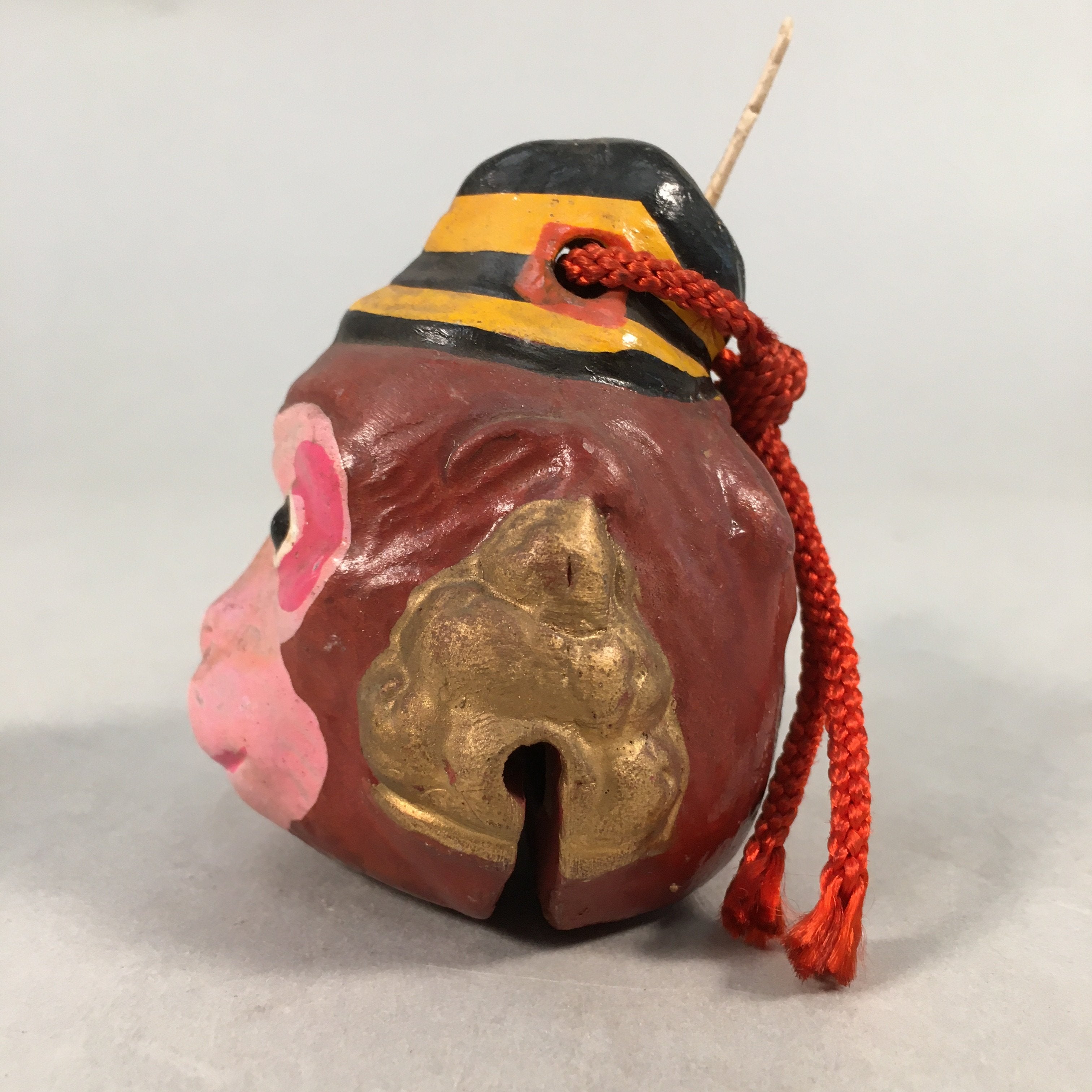 Japanese Clay Bell Vtg Dorei Ceramic Doll Monkey Zodiac Izumo DR311