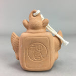 Japanese Clay Bell Vtg Dorei Ceramic Doll Oni Mask Shrine Amulet DR244