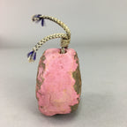 Japanese Clay Bell Vtg Dorei Ceramic Doll Pink Gold Floral Rose DR243