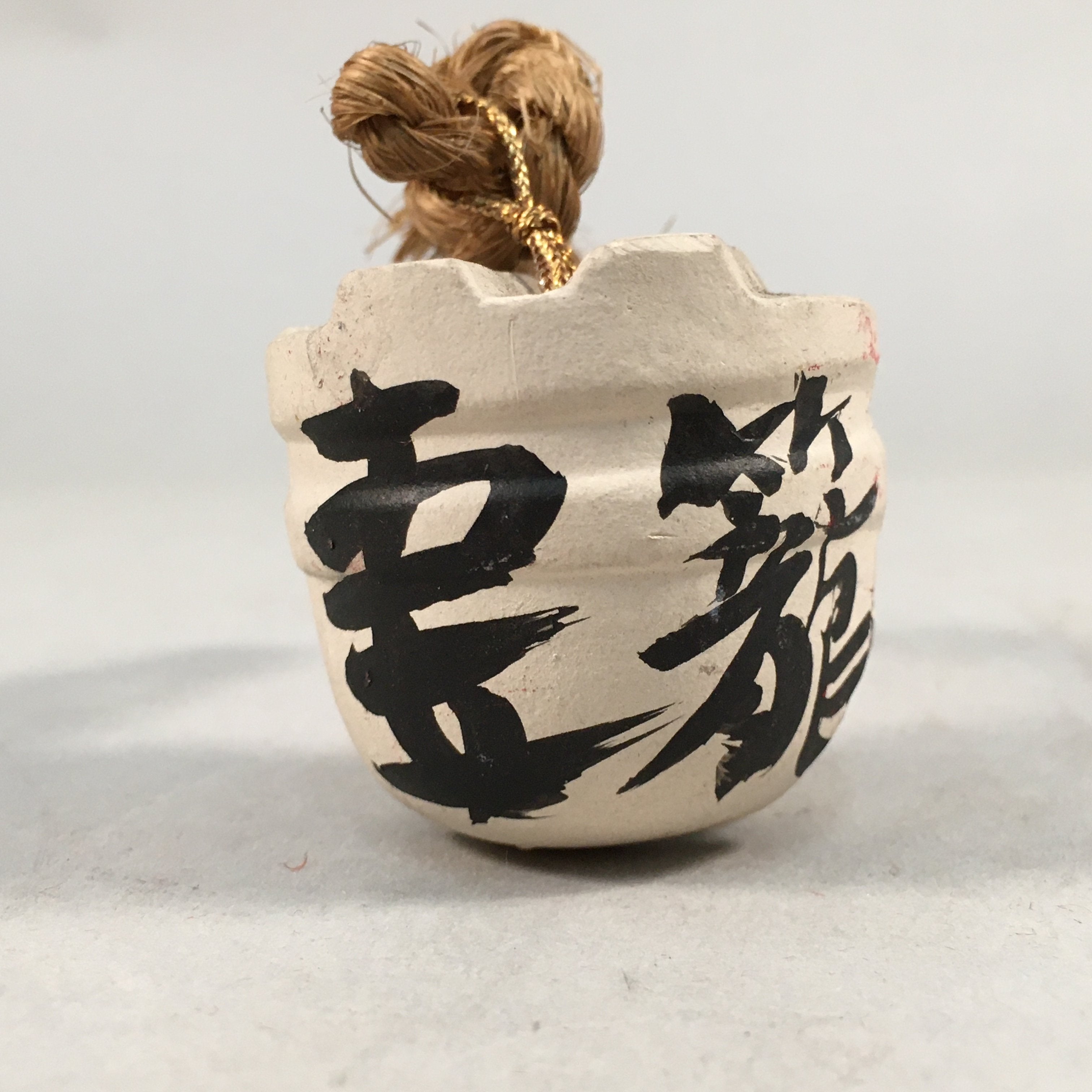 Japanese Clay Bell Vtg Dorei Ceramic Doll Rice Cooker Kanji DR316