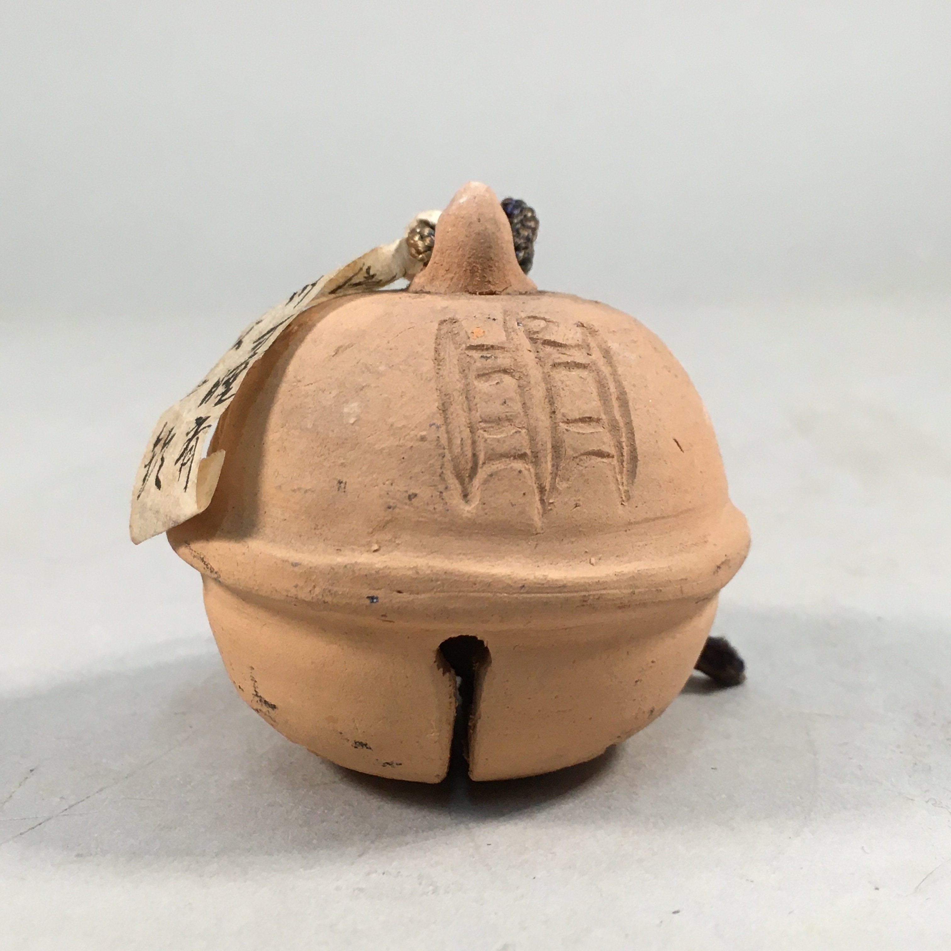 Japanese Clay Bell Vtg Dorei Ceramic Doll Temple Disaster Prevention DR319